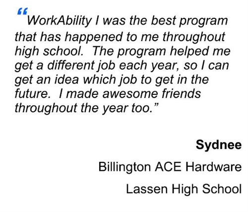 Student Testimonial about how much the Workability Program helped her.